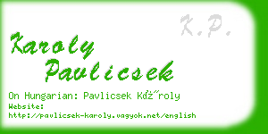 karoly pavlicsek business card
